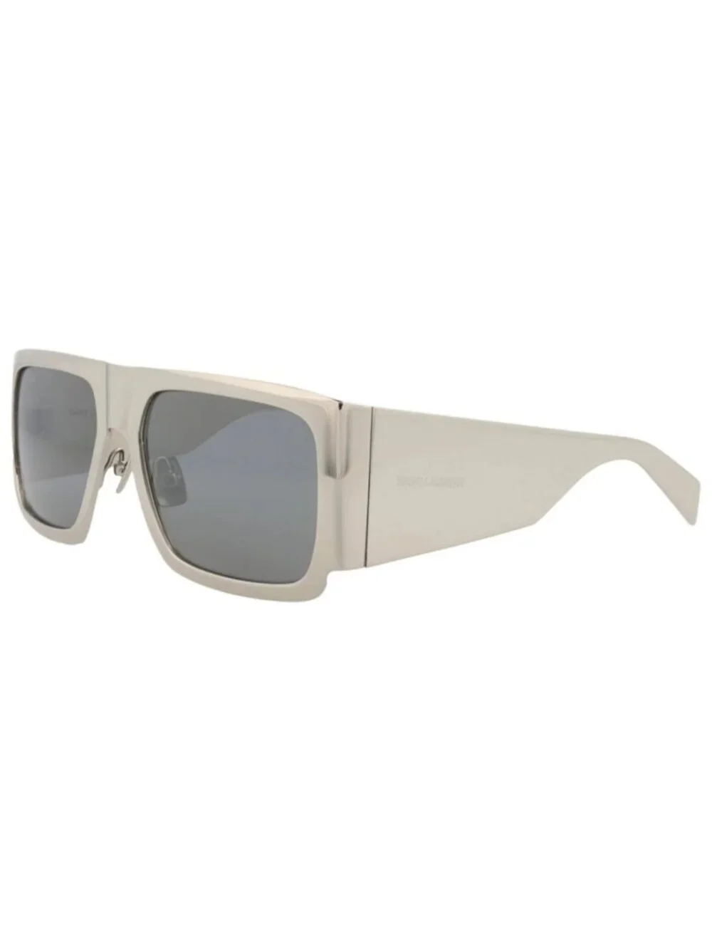 New Saint Laurent Women's Sunglasses Square Rectangle Metal Frame Unisex Silver